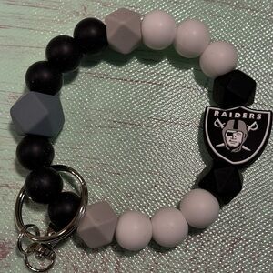 Raiders themed beaded keychain